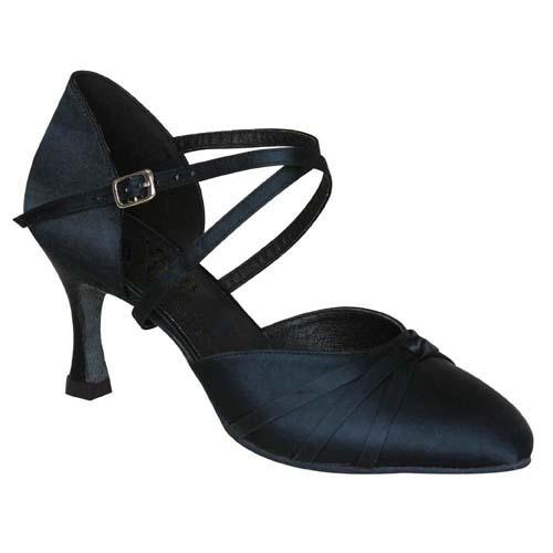 Margarita Black Satin - 2.5" Heel